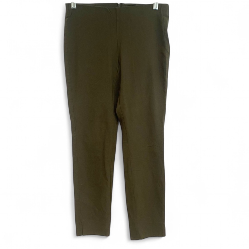WHO WHAT WEAR  OLIVE GREEN ANKLE DRESS PANTS SIZE 10 STRETCH MINIMALIST